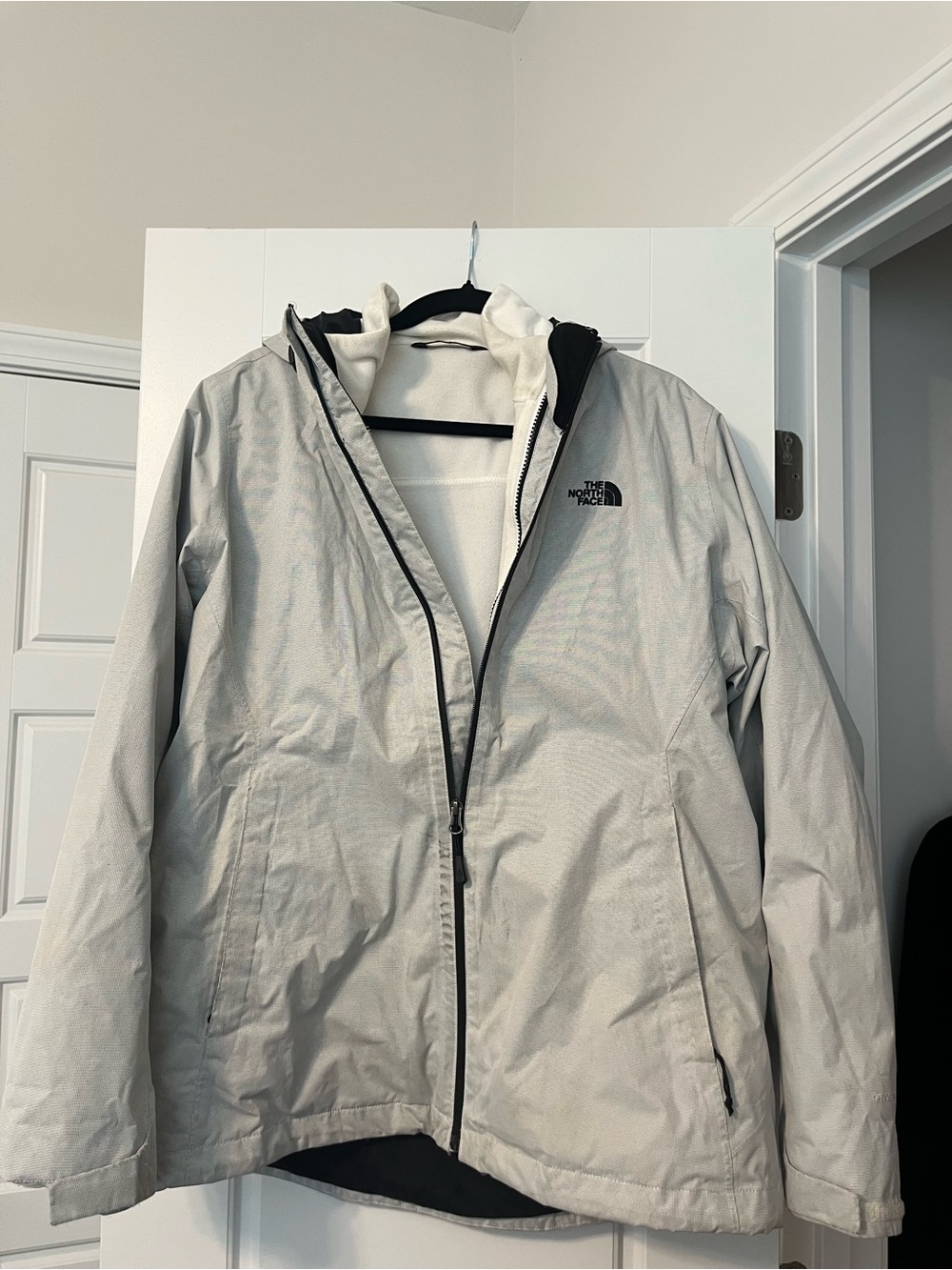 The North Face White Hooded Jacket 3-in-1